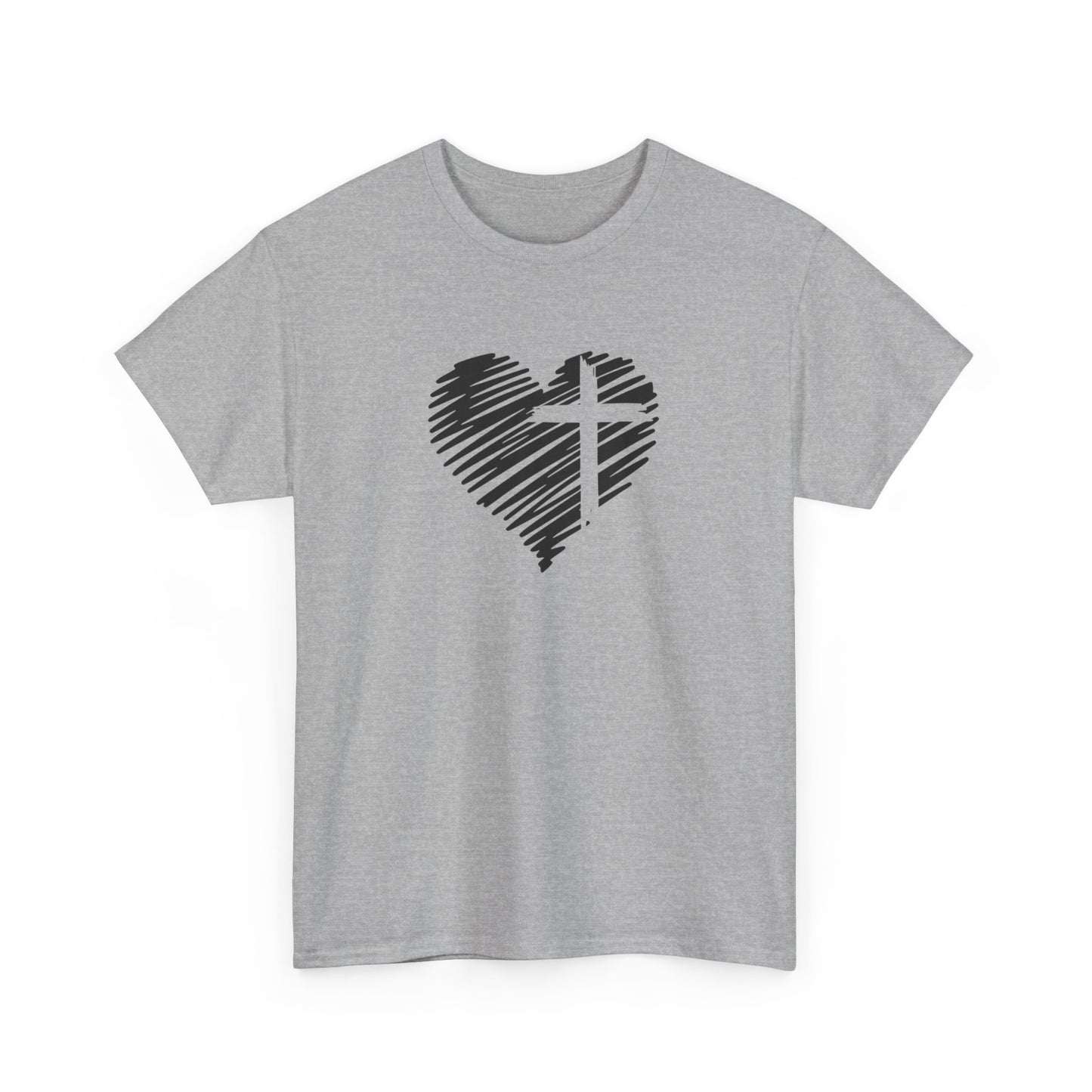 Heavy Cotton Heart and Cross Tee