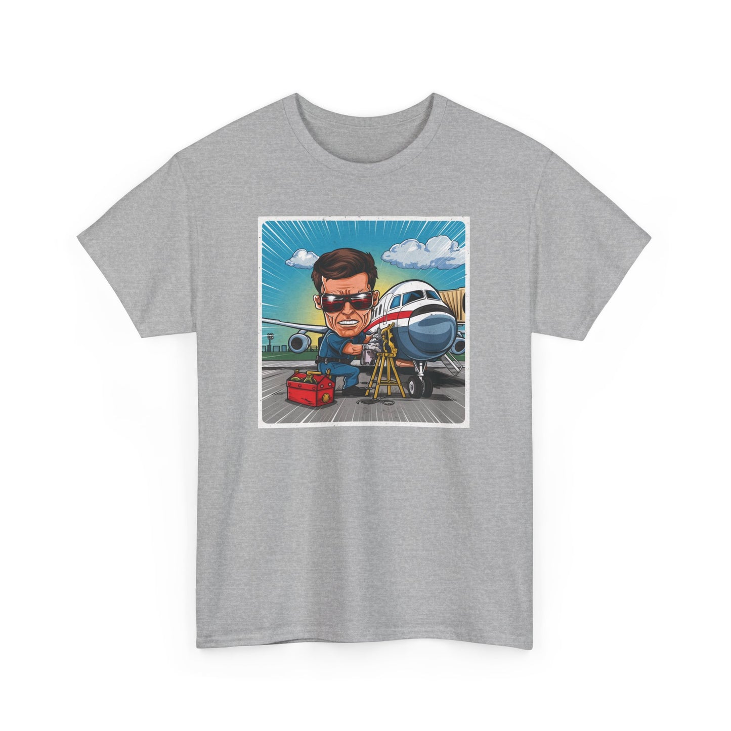 Unisex Heavy Cotton Aircraft Mechanical Tee