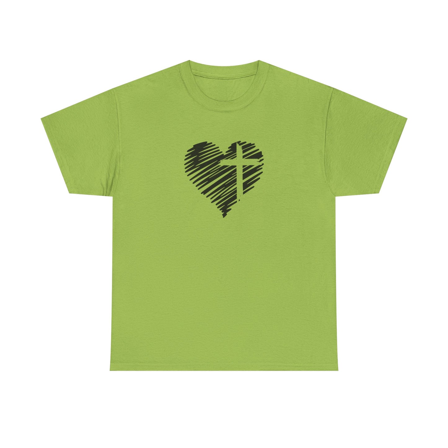 Heavy Cotton Heart and Cross Tee