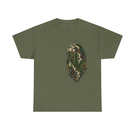 Cannabis Leaf & Smoke Graphic