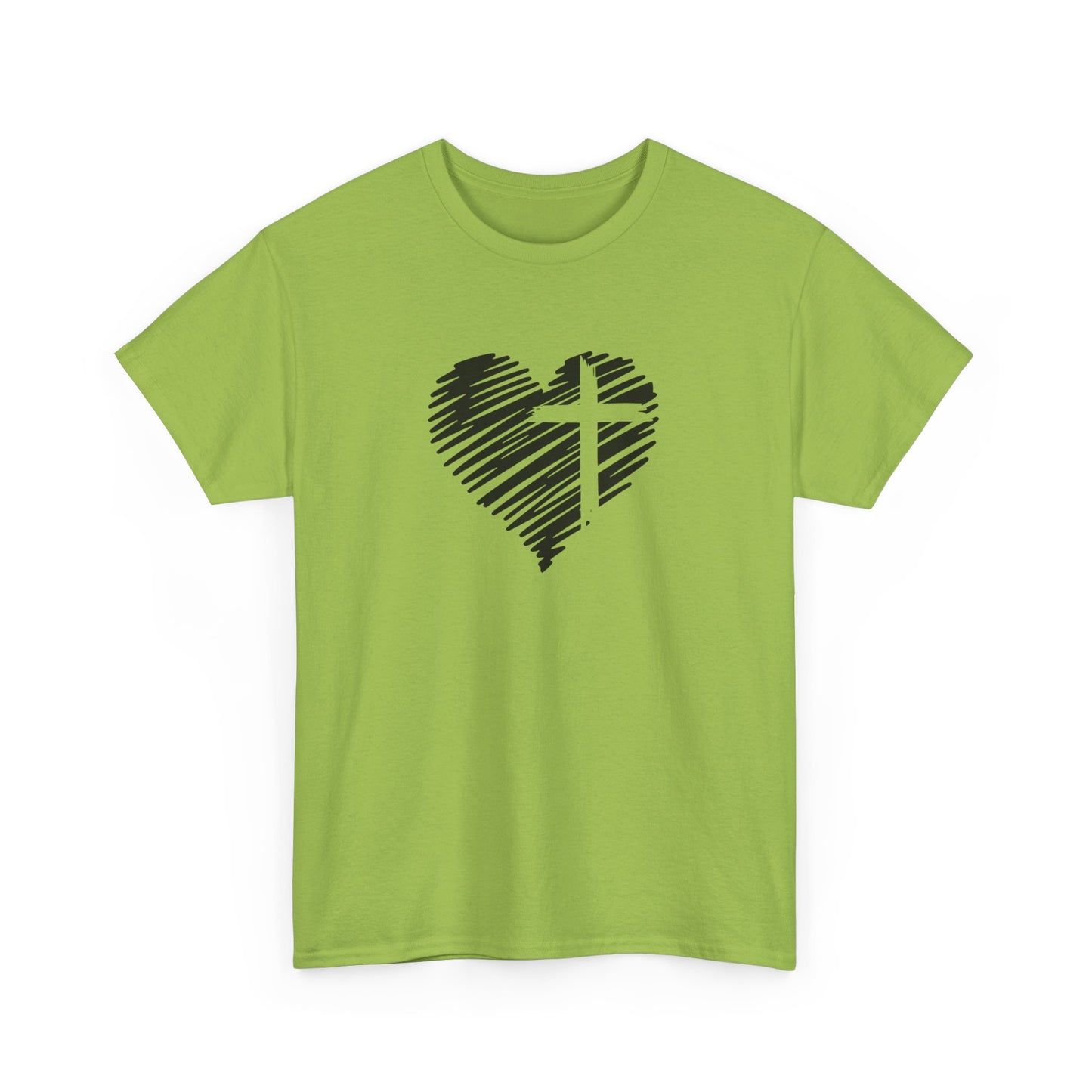 Heavy Cotton Heart and Cross Tee