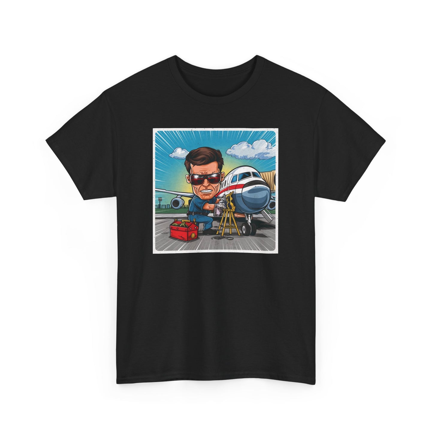 Unisex Heavy Cotton Aircraft Mechanical Tee