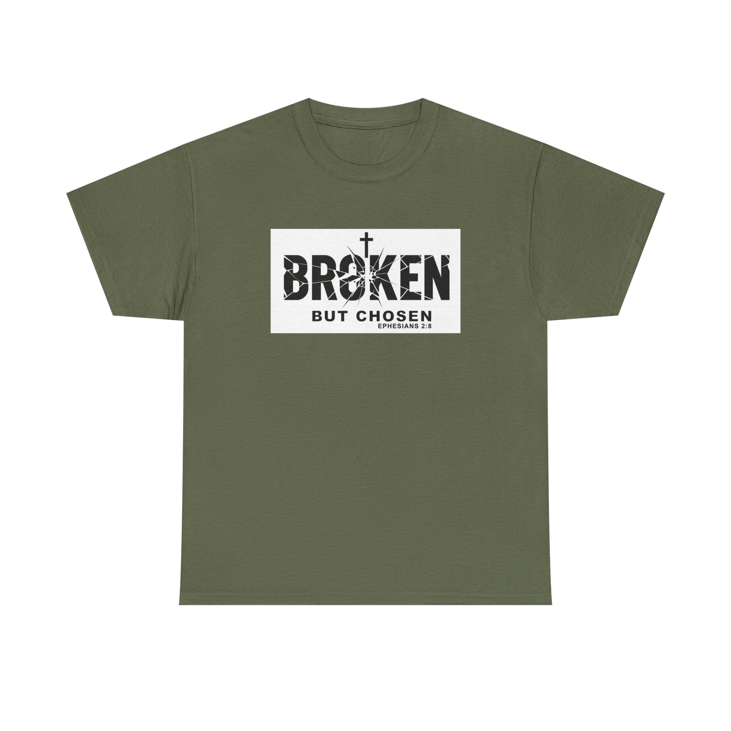 Christian Tee — "Broken But Chosen" Faith T-Shirt