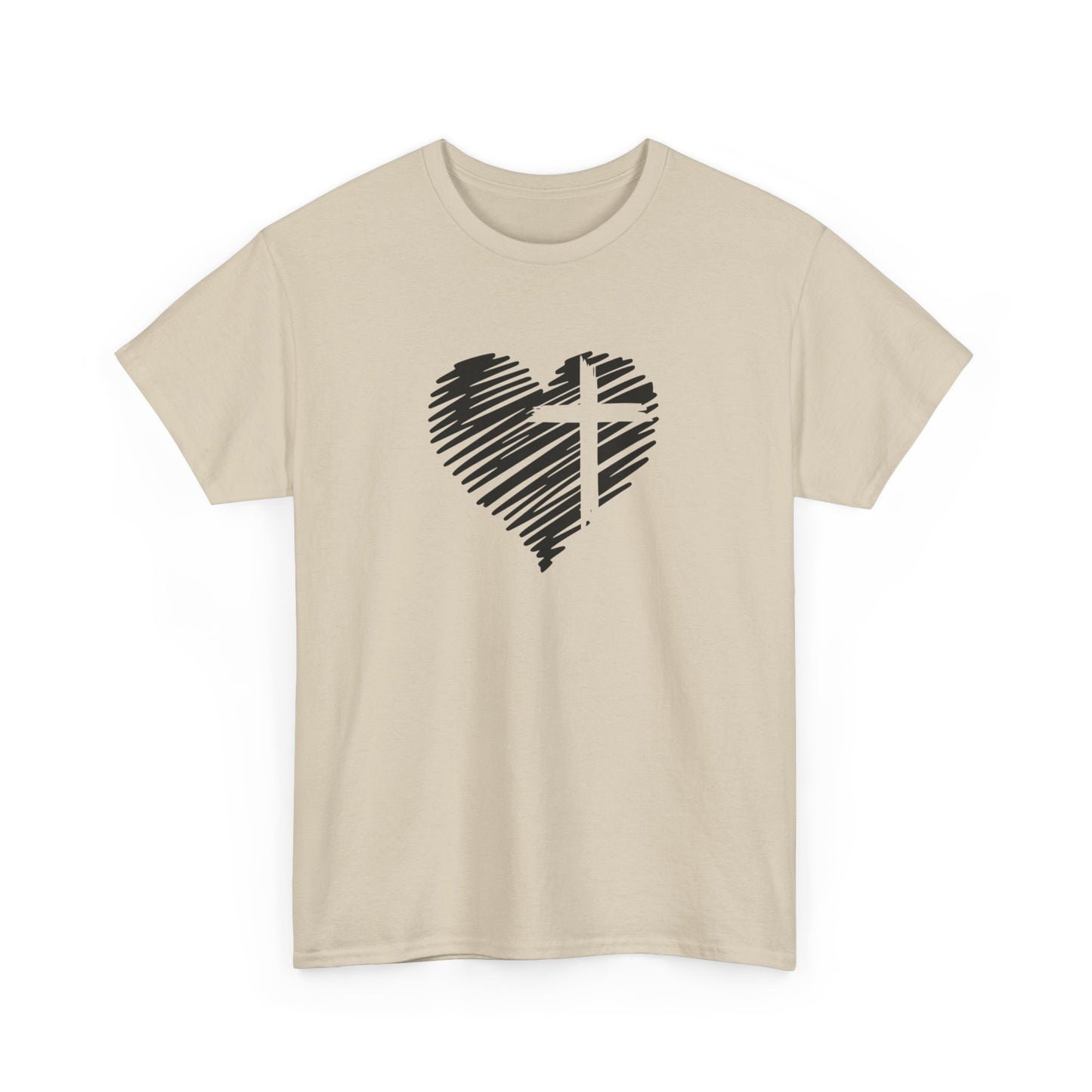 Heavy Cotton Heart and Cross Tee