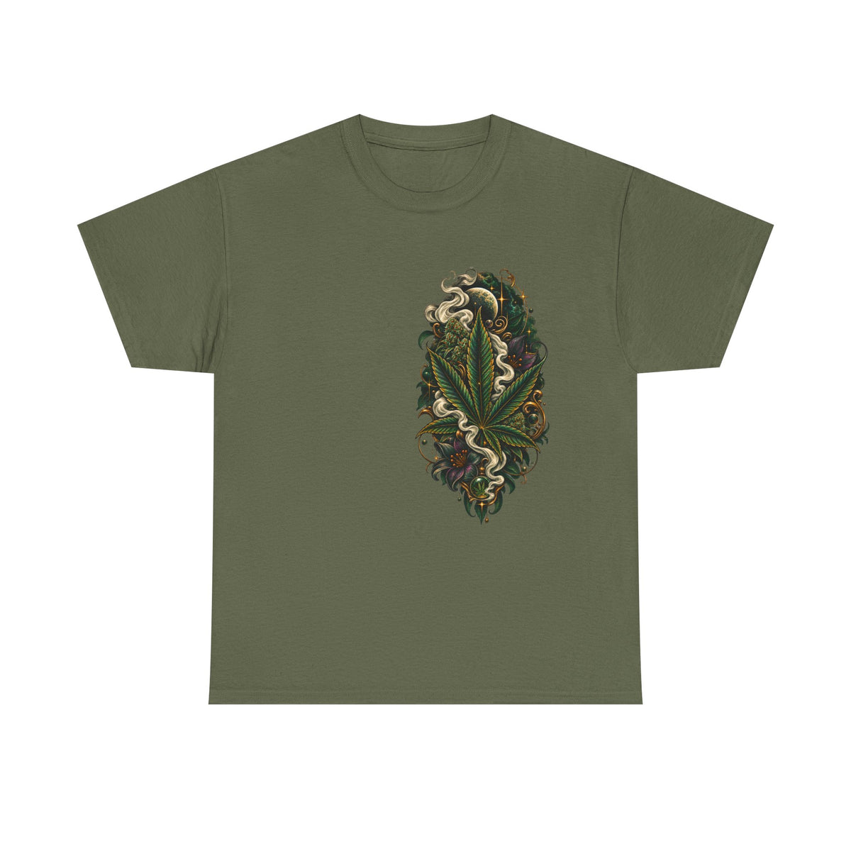 Cannabis Leaf & Smoke Graphic