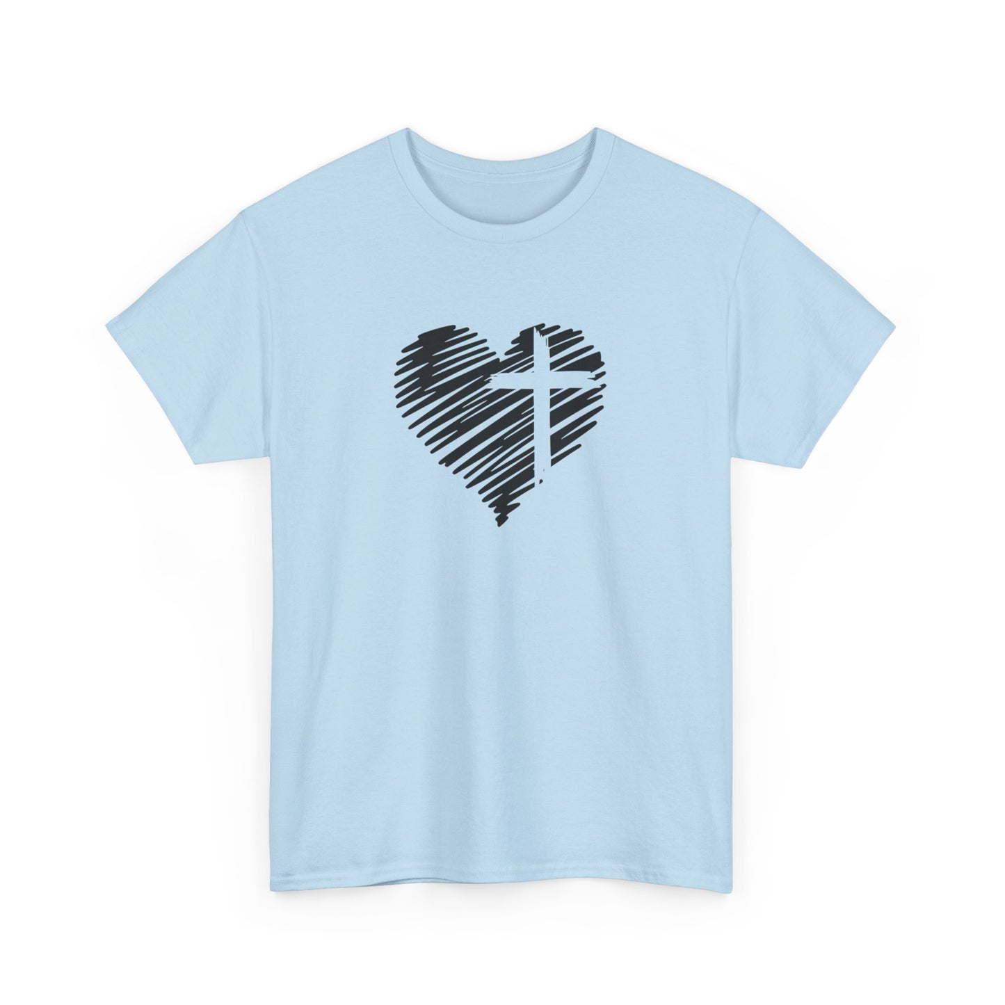 Heavy Cotton Heart and Cross Tee