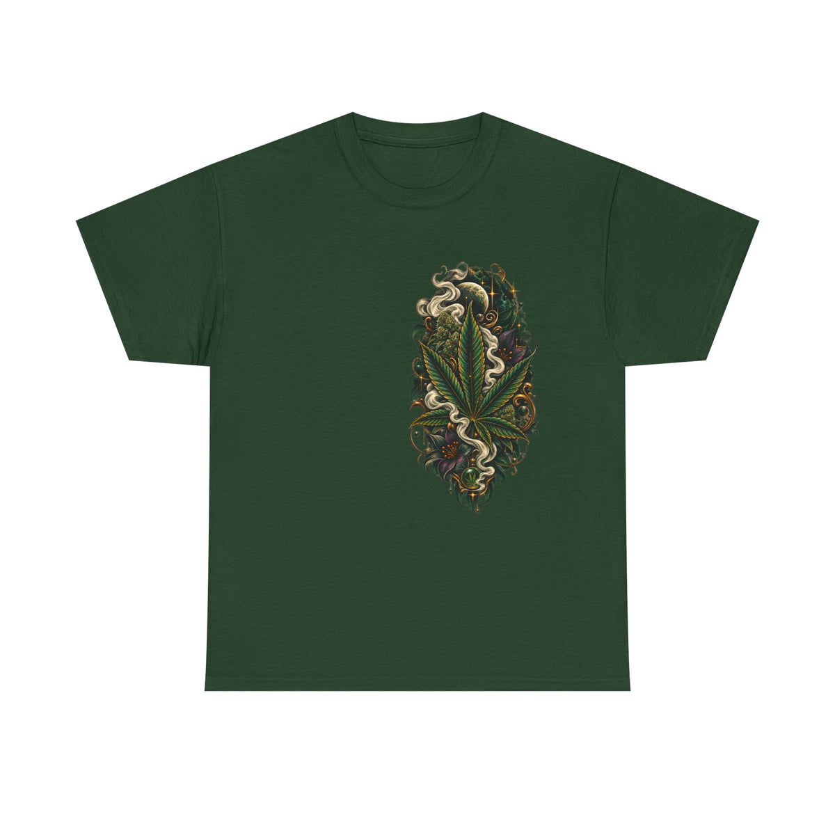Cannabis Leaf & Smoke Graphic