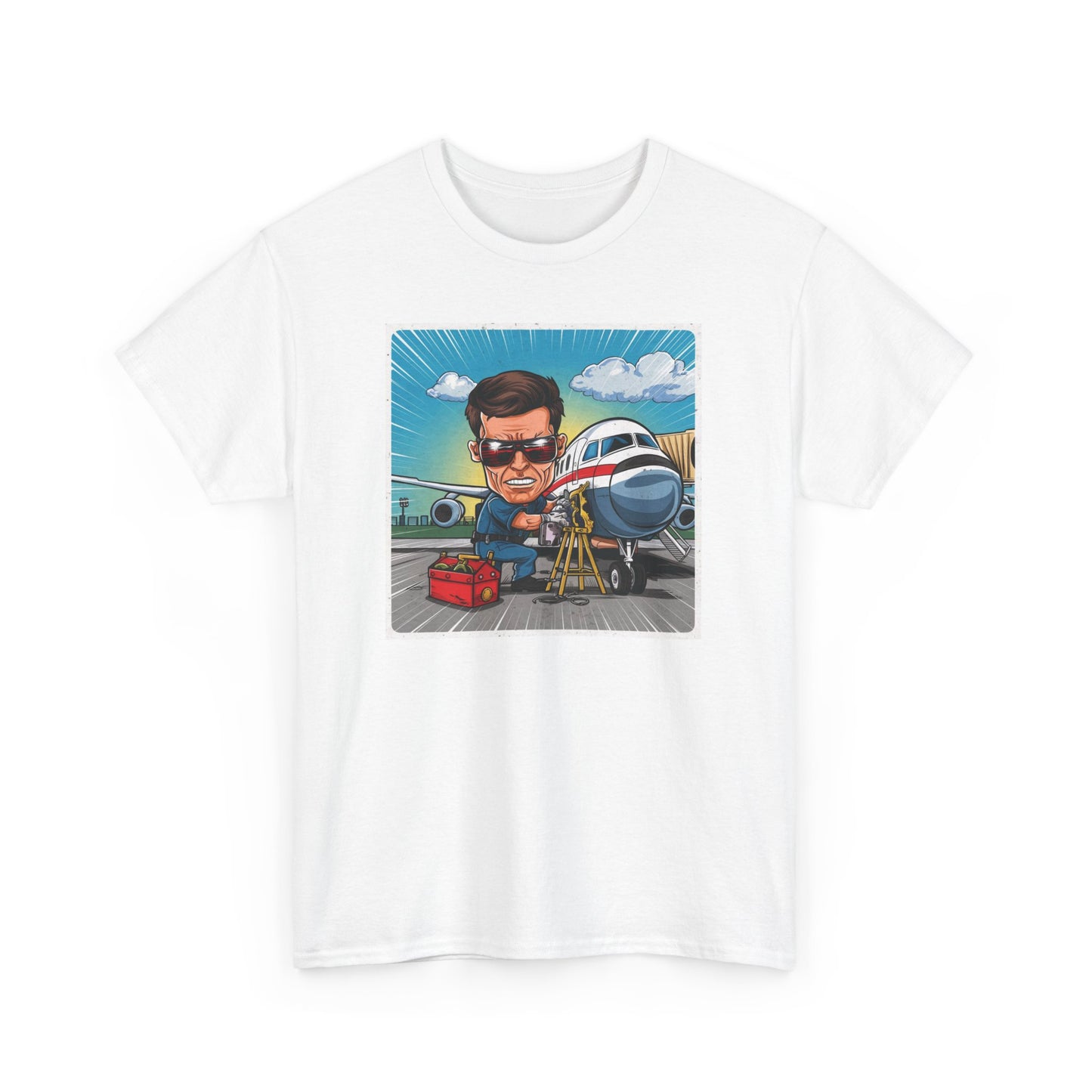Unisex Heavy Cotton Aircraft Mechanical Tee