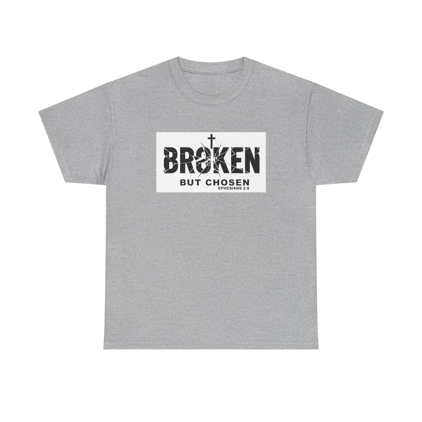 Christian Tee — "Broken But Chosen" Faith T-Shirt